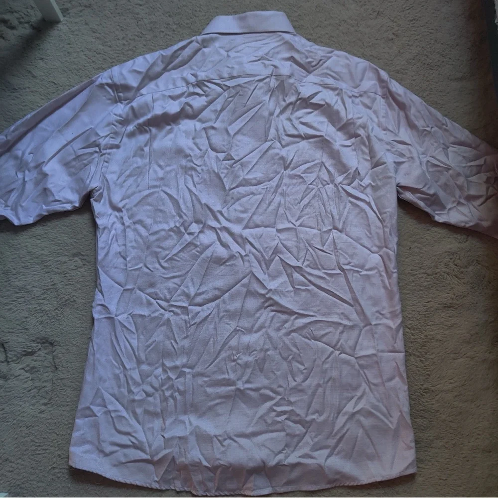 ETON Dress Shirt Men's 43 Light Purple White 17-36 Button Front Long Sleeve Dot - Picture 6 of 6